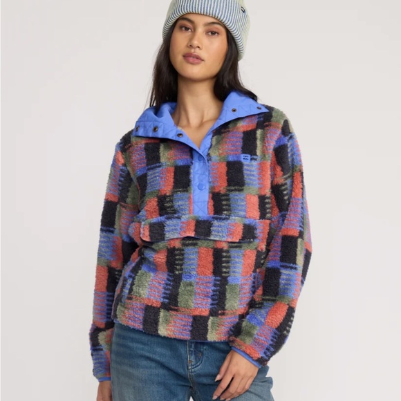 Billabong Switchback Pullover Half Snap Sherpa Fleece - Picture 4 of 10